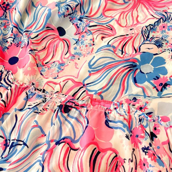 *Lilly Pulitzer Rivera Smocked Midi Dress in Make a Splash Prosecco Pink Size S - Picture 12 of 13